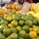 Tangerines, papayas and canary melons displayed at an open air market in Langkawi